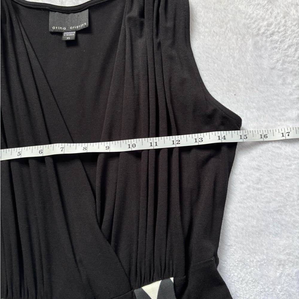 atina cristina Black and White Triangle Pattern Sleeveless Dress. Size XS - Picture 5 of 9